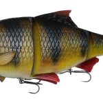 Swimbait Savage Gear 4D Line Thru Roach SS, Culoare Perch, 18cm, 80g