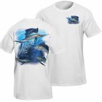 Flying Fisherman Sailfish Frenzy White Tee XL