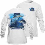 Flying Fisherman Sailfish Frenzy White Long Sleeve Tee XL