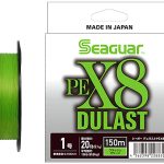 Fir textil Seaguar Dulast X8 PE Braid Flash Green 150m #0.8 - 0.148mm - 14lb