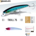 Vobler Herakles Troll 7.5cm/6g, culoare Red Head Holo