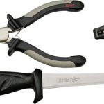 Combo cutit filetat 16cm + cleste + dispozitiv taita fir textil